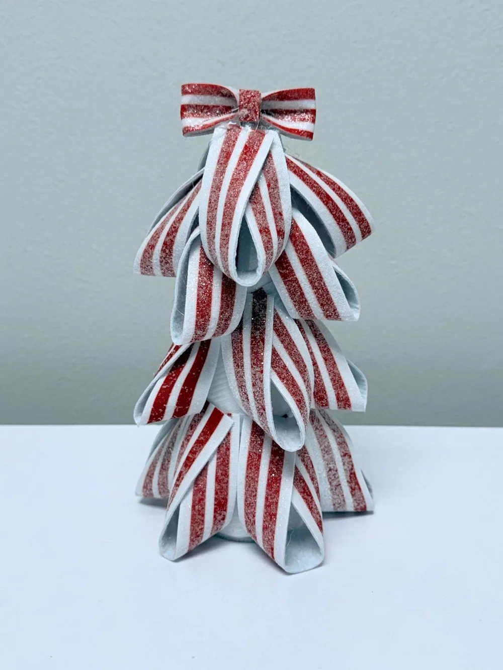 Target Bullseye Playground set of 2 8” Peppermint Ribbon Trees, New